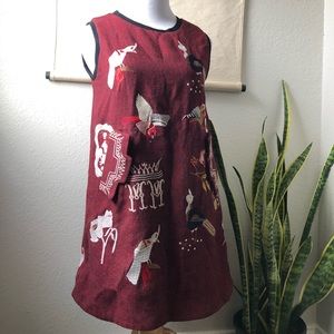 🌸 Unique Bird and Flower Dress with Pockets 🌸